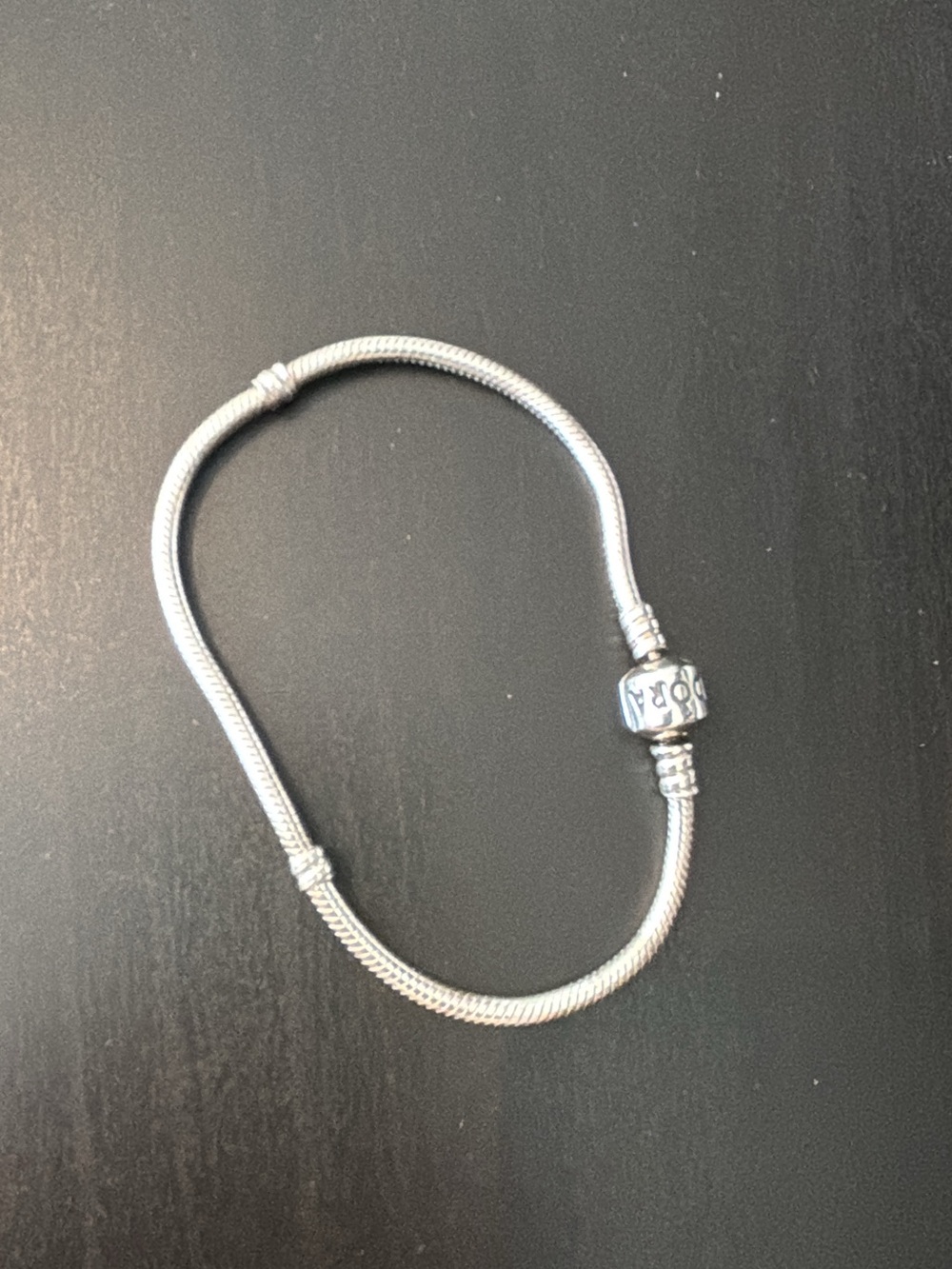 Authentic Pandora Silver Snake Chain Charm Bracelet 8”